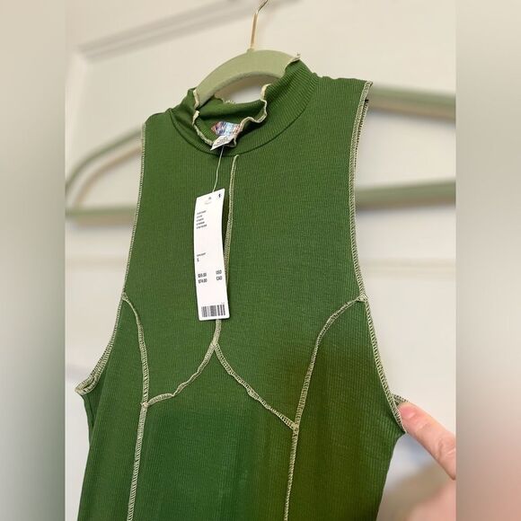 Urban Outfitters Women’s Size Small Deja Seamed Mini Dress • Raw Edge Sleeveless - Picture 7 of 15